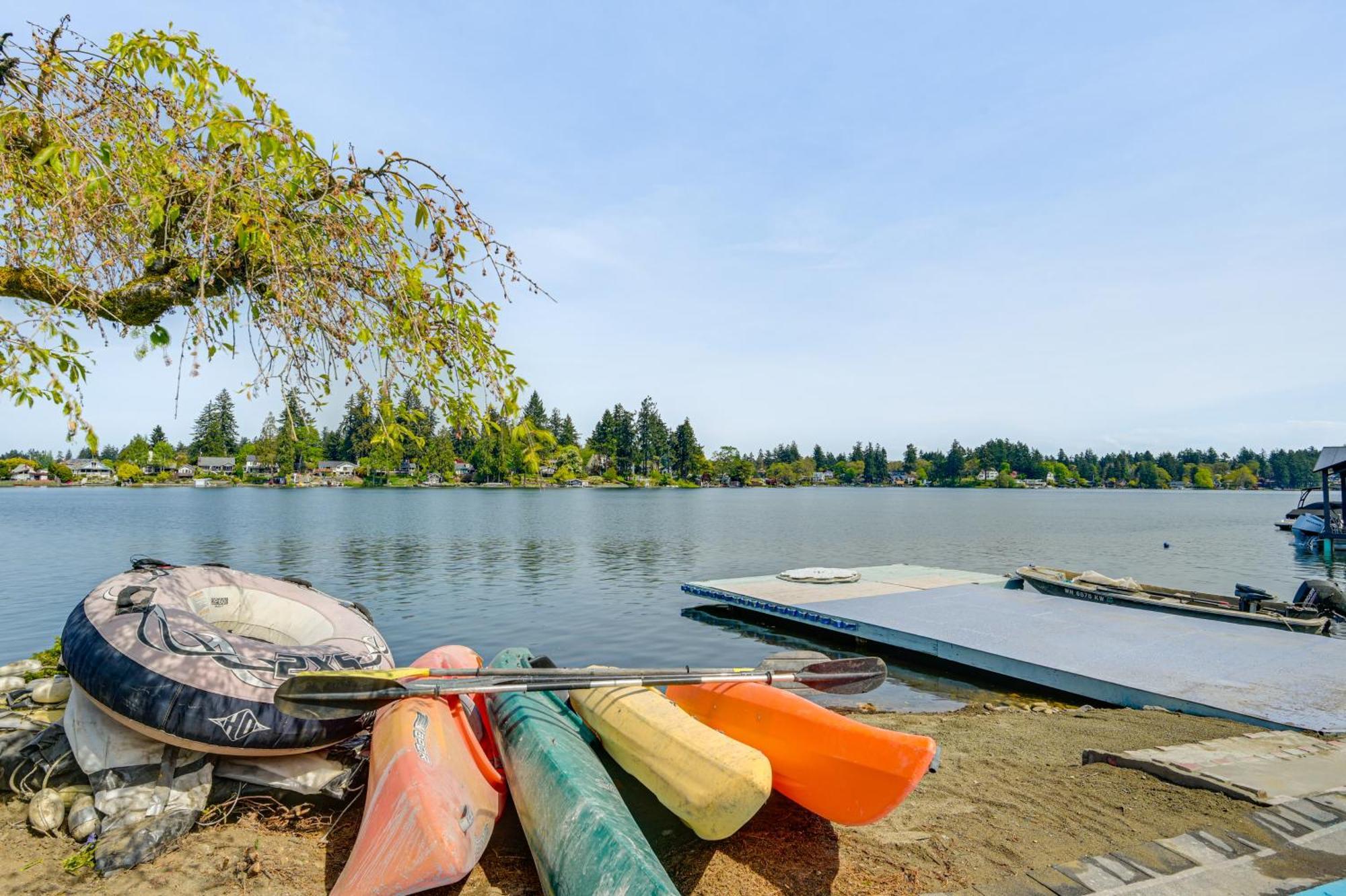 Tacoma Home On Steilacoom Lake With Dock! Ngoại thất bức ảnh